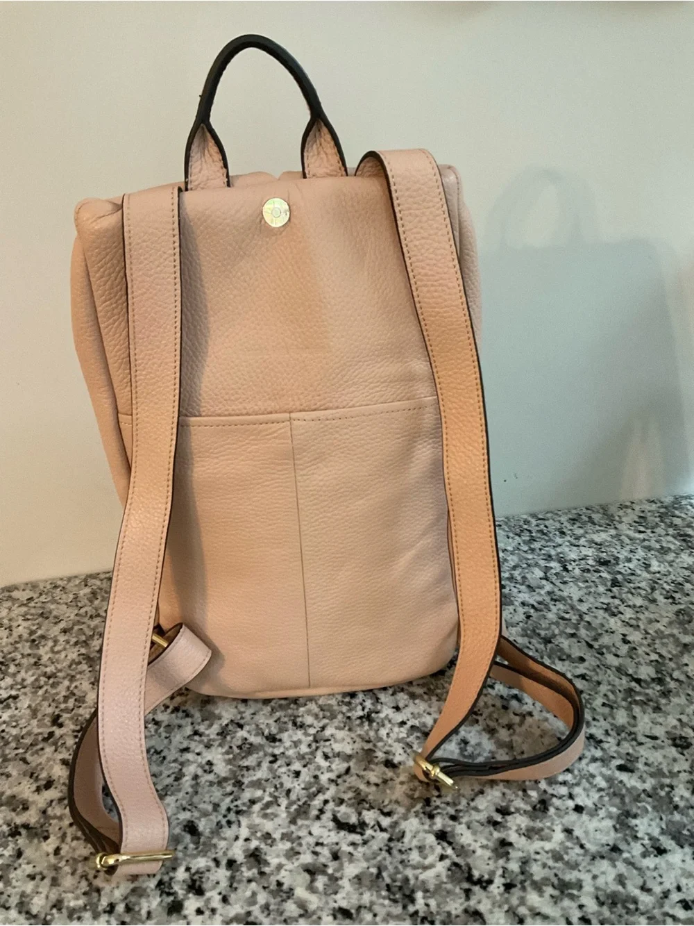 Aimee Kestenberg Tamitha Pink/Cream Leather Backpack with Gold Zip Detail NWOT